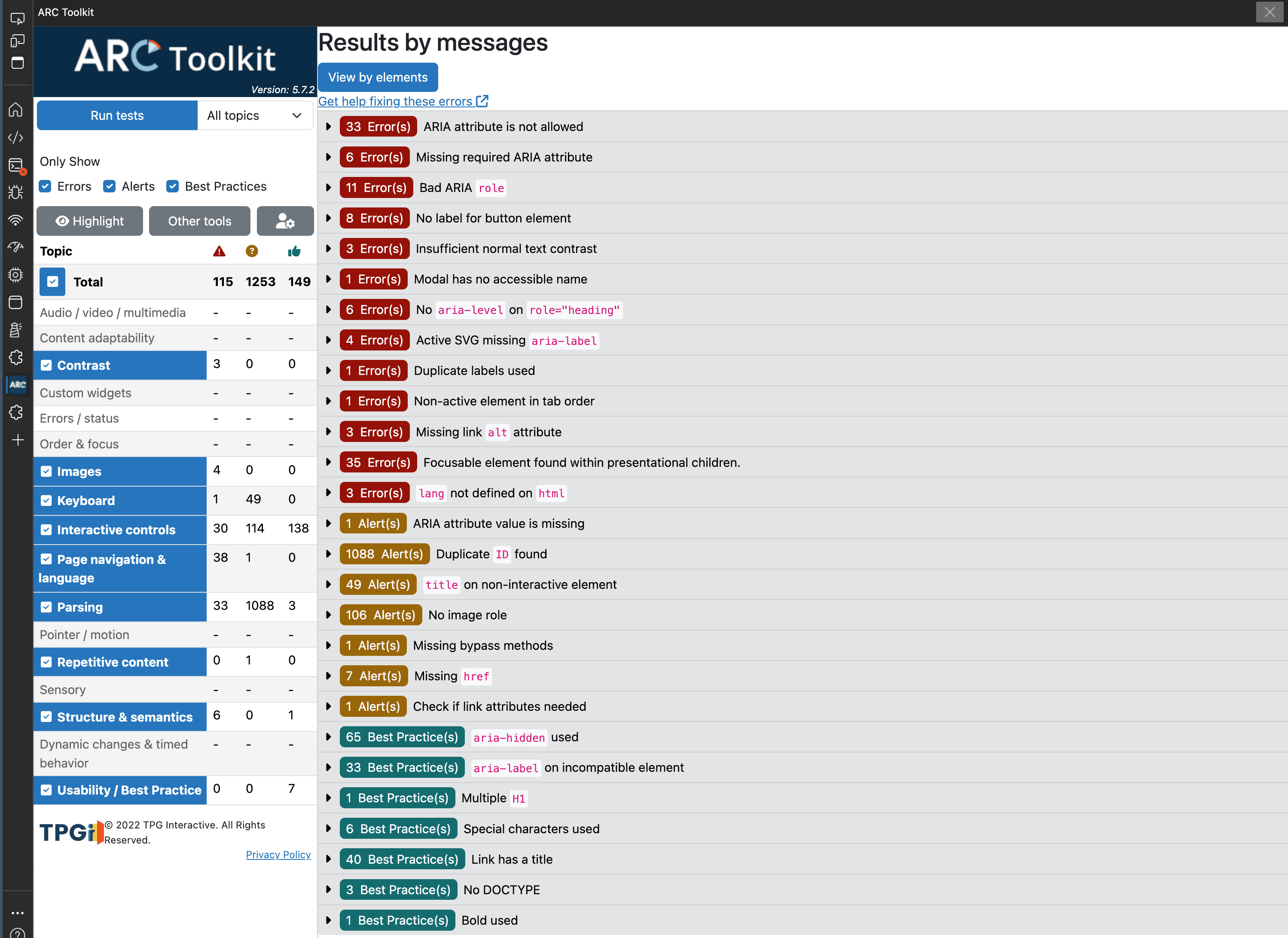 ARC Toolkit results